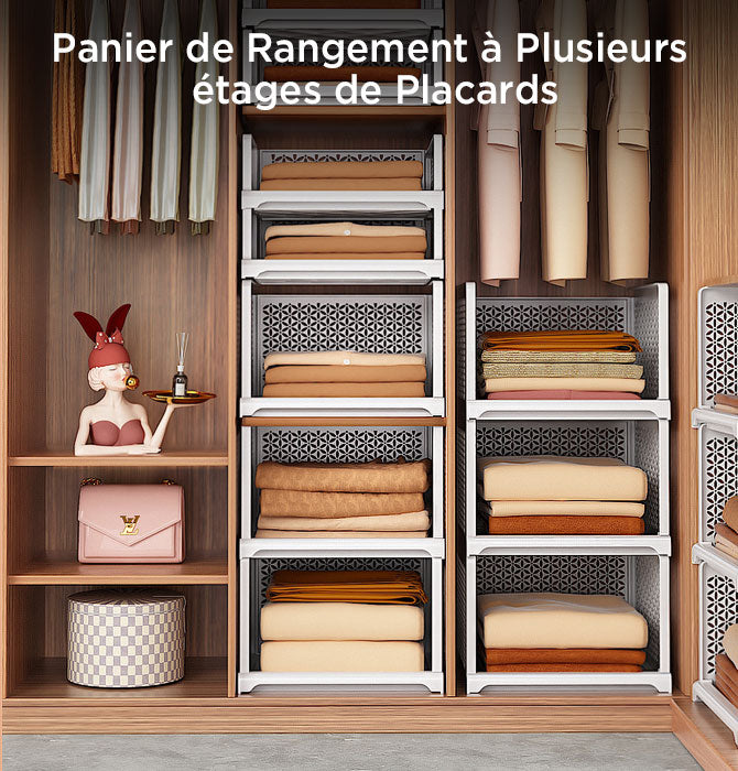 Petite boîte de rangement empilable et emboîtable, 7,5 L, Armoire à  dossiers en plastique : Rangement de bureau simplifié