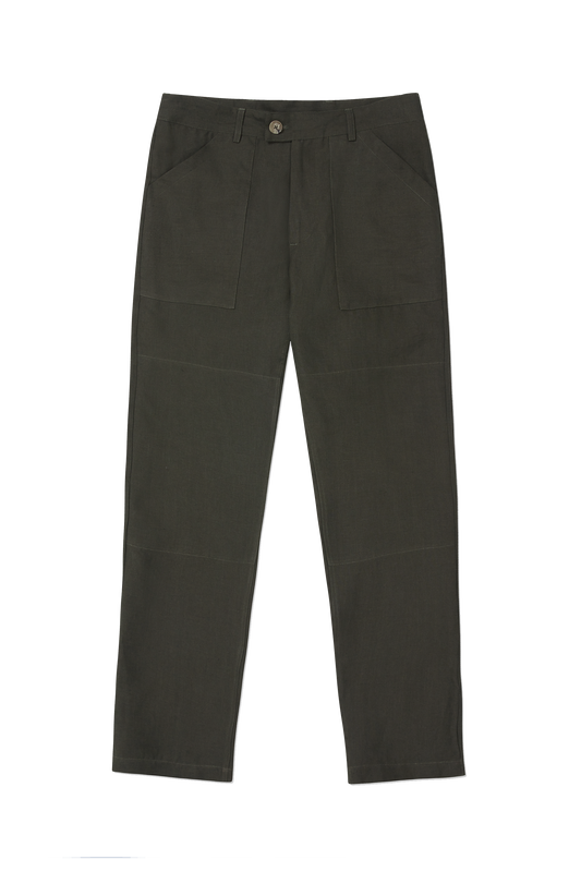 London Wool Blend Textured Double Pleated Trousers