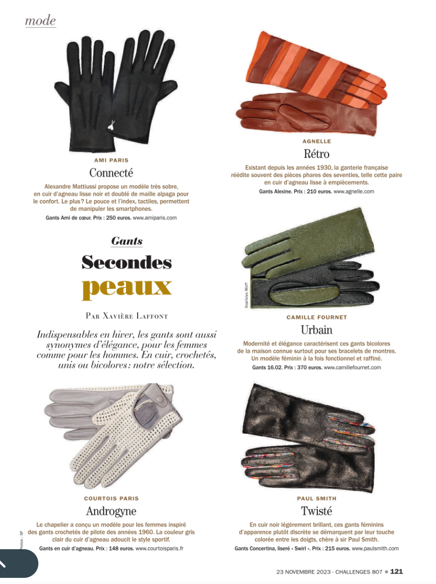 parution challenges luxe courtois paris gants