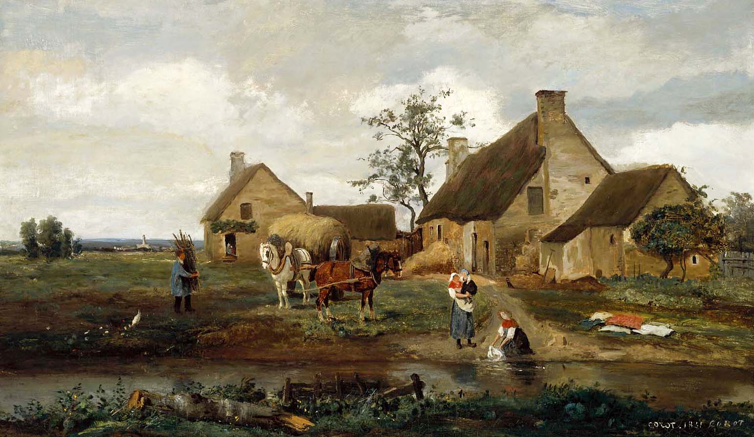 Farm at Recouvrières, Nièvre - Corot