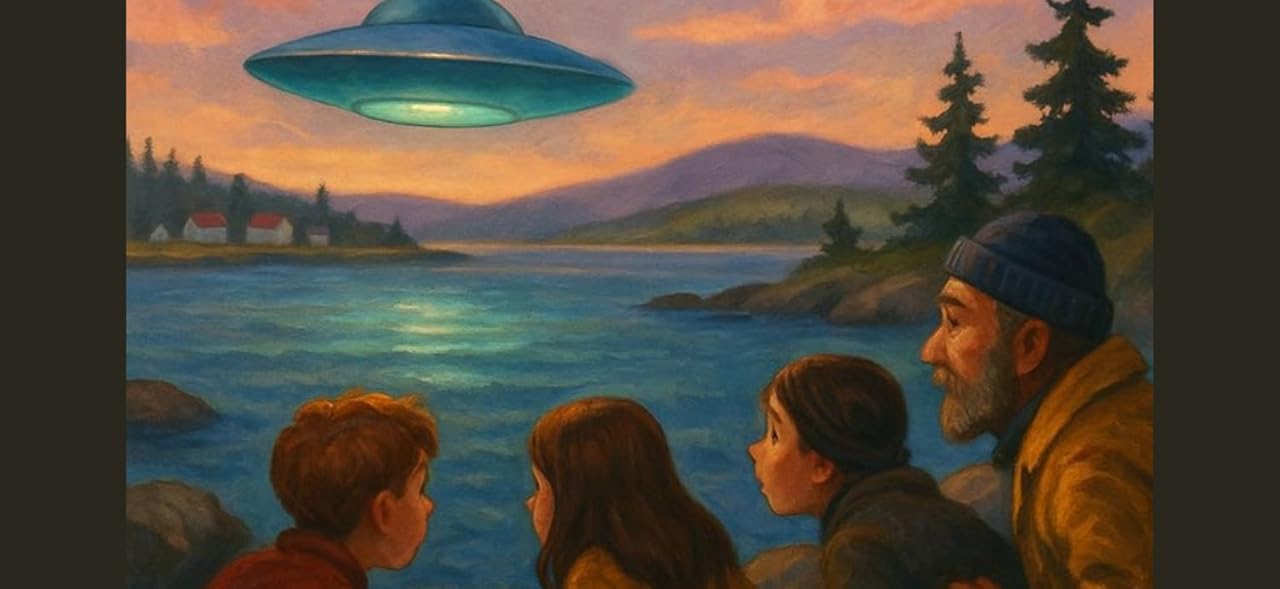 Illustration of Shag Harbour UFO descending into the ocean