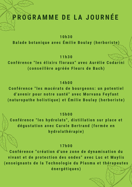 Programme de la journée Plantes & Santé