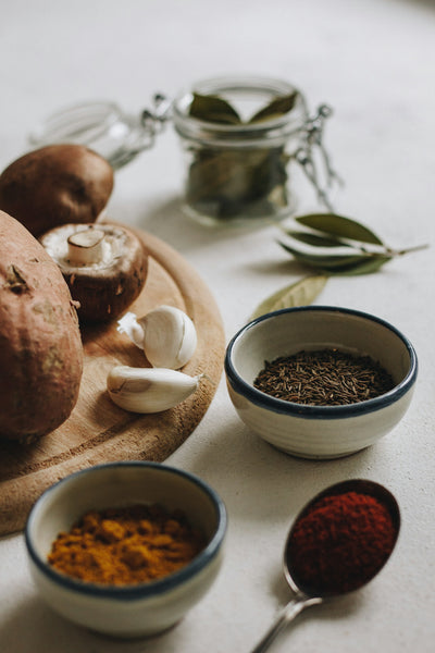 Spices prepared for cooking a meal