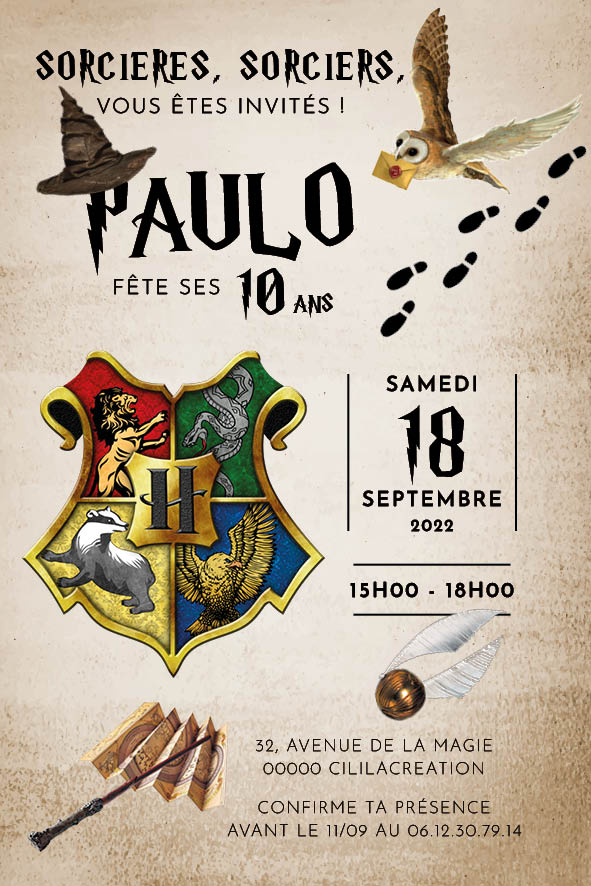 Invitation pour un anniversaire Harry Potter, FREE PRINTABLE – Les  Moustachoux