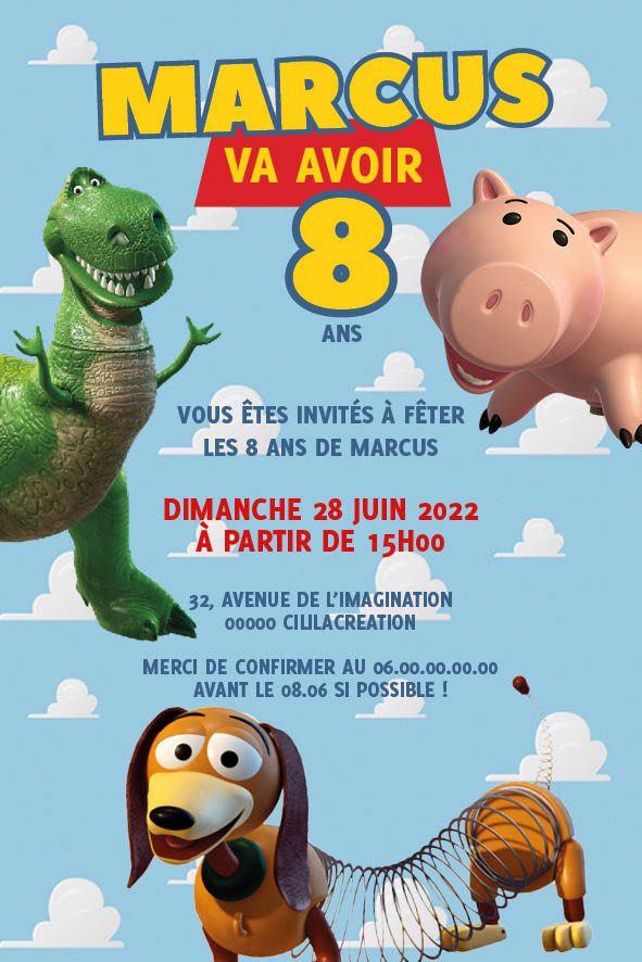 Invitation Anniversaire Personnalisable Toy Story Cililacreation