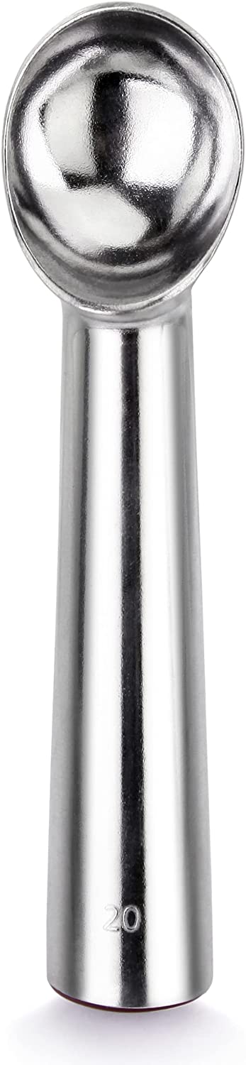 New Star Foodservice 34868 Commercial-Grade Thumb Press Food Disher / Ice  Cream Scoop, 18/8 Stainless Steel, 1.75 oz, Size 24, Red