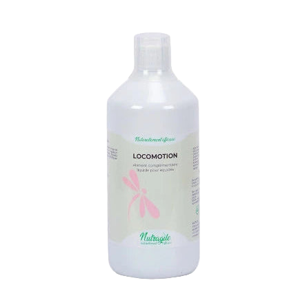 Flacon de 1L de locomotion de nutragile complément alimentaire pour le confort des articulations des chevaux