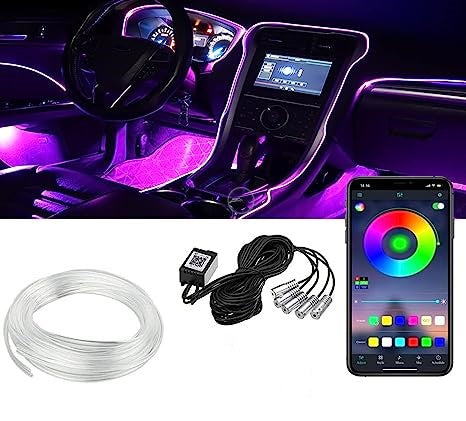 8 Lamps 1 Controller Wireless Adhesive LED Car Interior Ambient Light Remote  Control Decoration Auto Roof Foot Atmosphere Lamp With Button Battery  Colorful