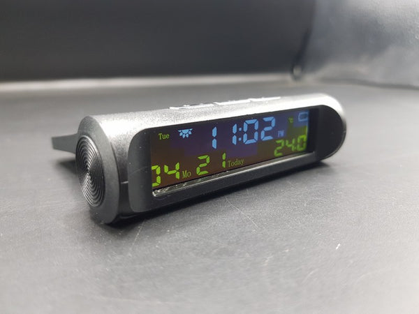Car Dashboard Digital Clock 4 in 1 Square inside Outside Temperature