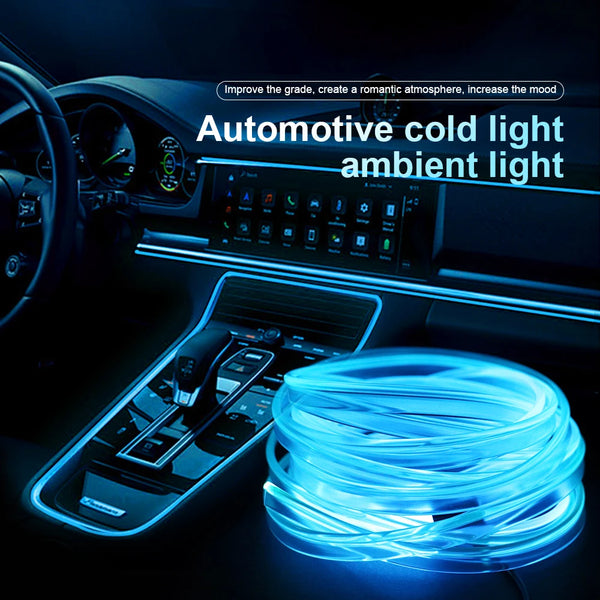 5M Car LED Cold Light Neon Light Bar Car Interior Crevice Decoration Car  Accessories