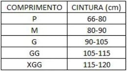 camisa de compressao e corretora postural tabela