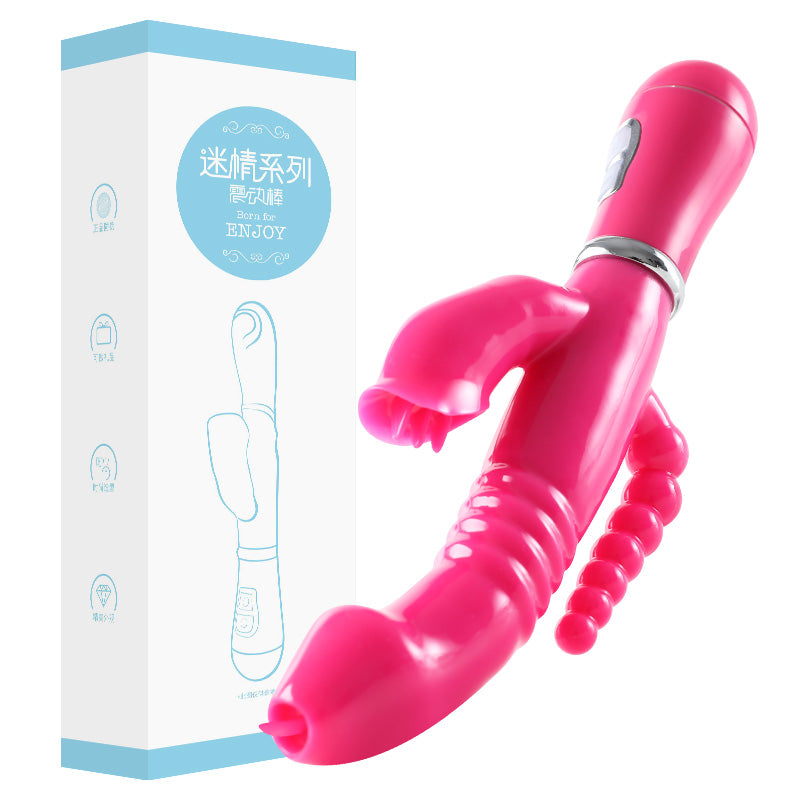 Rabbit G Spot Dildo Vibrator Clitoris Stimulator Penis Anal Double image