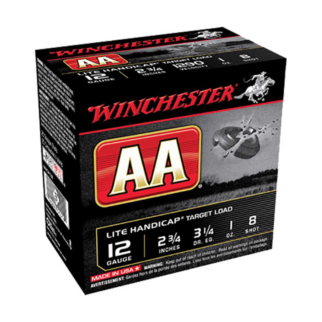 Winchester 12 Gauge AA Lite Handicap Target 2.75" 1 oz 8 Shot - 25 Round Box