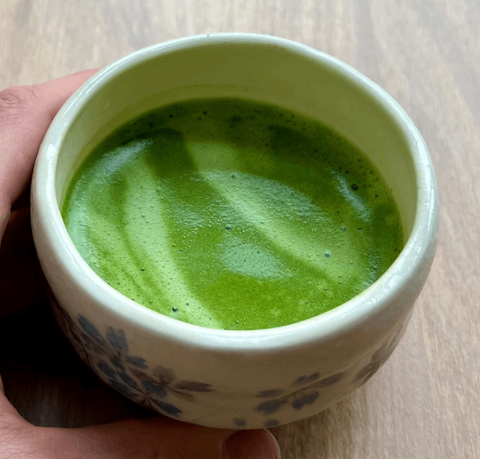 Bowl of whisked matcha