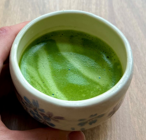 Bowl of whisked matcha