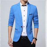 Brand Mens Casual Blazers Autumn Spring Fashion Slim Suit Jacket Men Blazer Masculino Clothing Vetement Homme M~5XL AY1415