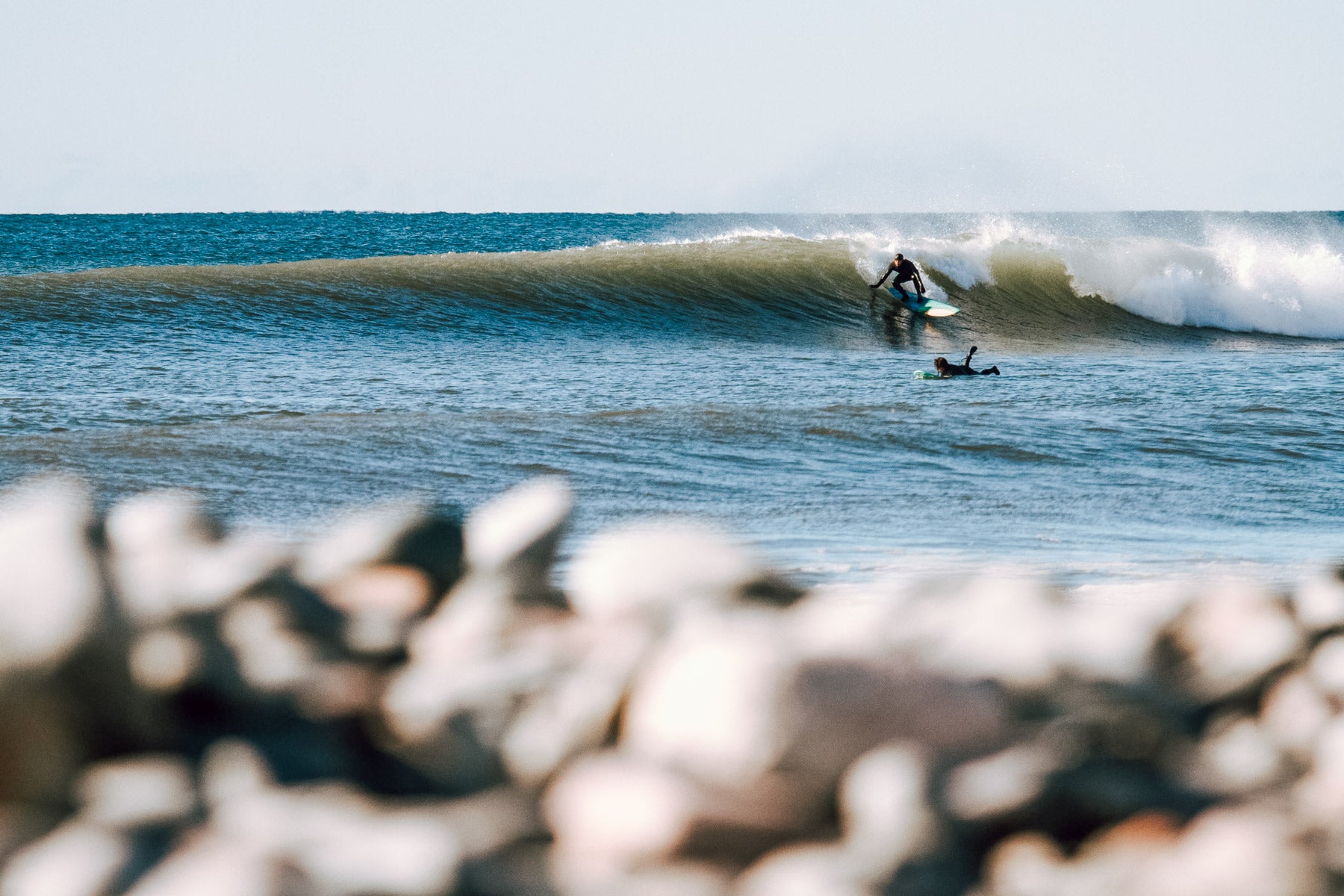 Tyler Megarry surfing in Nova Scotia