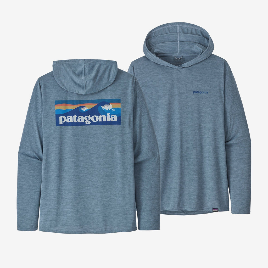 Patagonia Kids' Lightweight Graphic Hoody Sweatshirt - Boardshort Logo: Wavy Blue