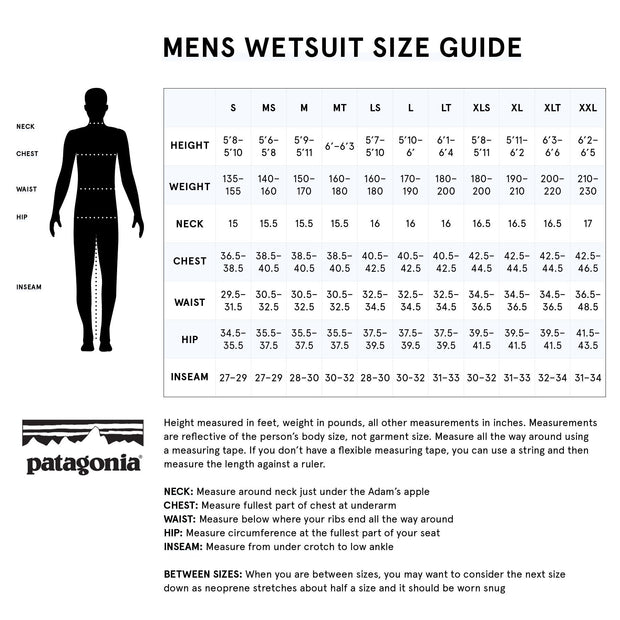 Patagonia Wetsuit Size Chart ubicaciondepersonas.cdmx.gob.mx