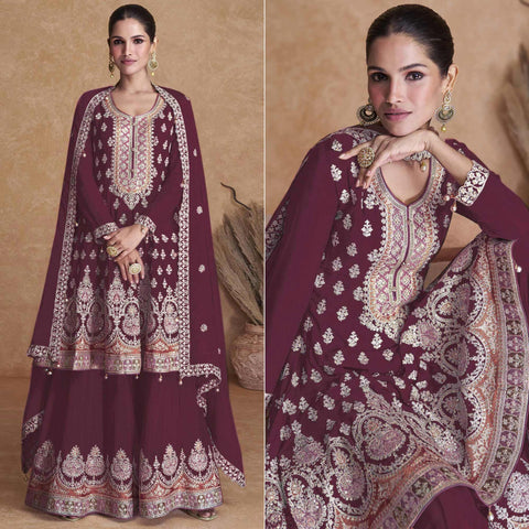 Buy Wine Colour Salwars Online from our Latest Collection