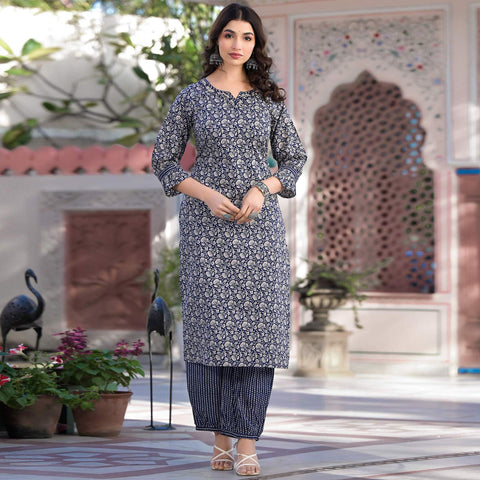 Buy Indian Party Wear Kurta Sets Silver / Grey Embroidered Straight Kurta  With Trousers Indian Dress for Women Kurti for Pants Online in India - Etsy