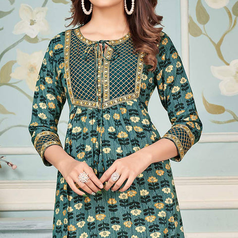 Cotton 3/4th Sleeve Stand Printed Collar Kurti at Rs 730/piece in Ahmedabad  | ID: 15364138897