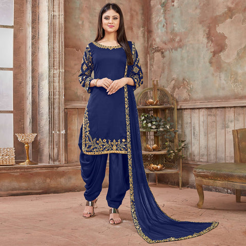 Buy Gur Purab Cotton Collar V Neck Patiala Suits Online for Women in  Malaysia
