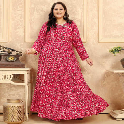 Red Stitched Anarkali Design 3/4 Sleeve Kurti at Rs 450 in Jaipur | ID:  19291391097