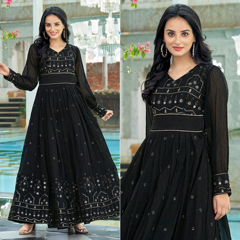Black Dresses Design Collection 2023 | Long gown design, Churidar designs,  Pakistani fancy dresses
