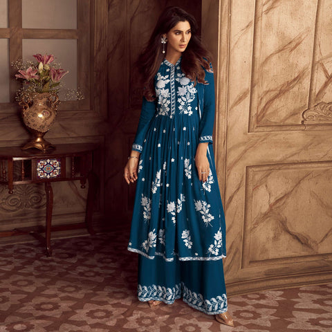 Semi-Stitched Regular Fit Designer Party Wear Palazzo at Rs 2069