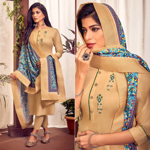 Georgette pant style suit in Sky blue colour 2203