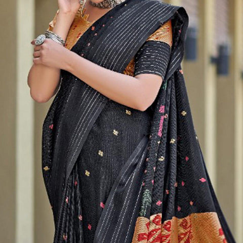 Sankranti Special Black Saree || Black Saree For Sankranti/ Black Saree Look  - YouTube