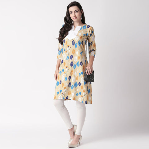 In Demand: Yellow Bandhani Cotton Kurti Set – Bavis Clothing
