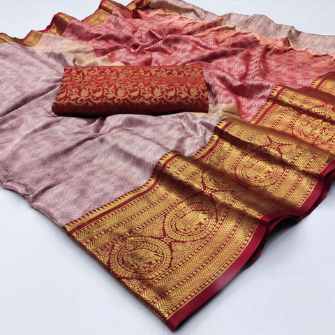 Shop Latest Kanjivaram Silk Sarees - Buy New Designer Kanjivaram Silk Saree  At Peachmode – Page 2