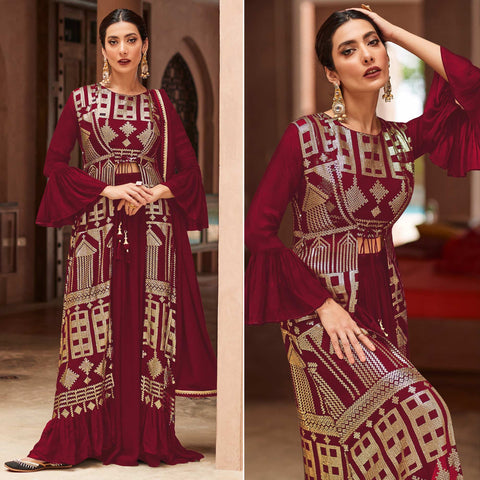 Art Silk - Designer - Indo-Western Dresses: Buy Indo-Western Outfits for  Women Online | Utsav Fashion