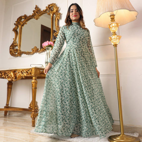 Partywear Designer Gown Latest Collection Of 2023 Trending Design Of Gown  at Rs 1250/piece | Printed Gown in Surat | ID: 2850441892088