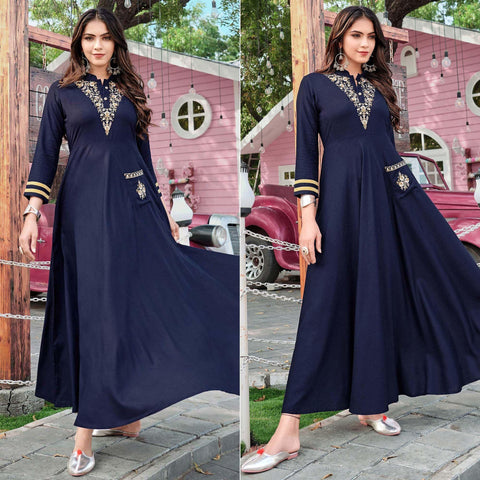 New Designer Latest Collection Party Wear Regular Sleeve Look Gown at Rs  847 in Surat