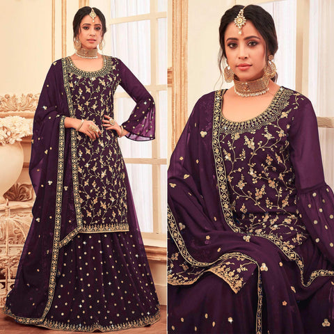 purple embroidered with embellished georgette sharara suit peachmode 1 91d05496 f3e5 400a 905a 1f300cec0b26 large