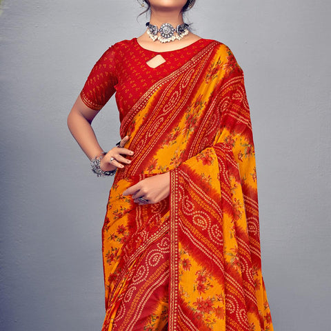 Buy Peachmode Printed Bhagalpuri Georgette Multicolor Sarees Online @ Best  Price In India | Flipkart.com