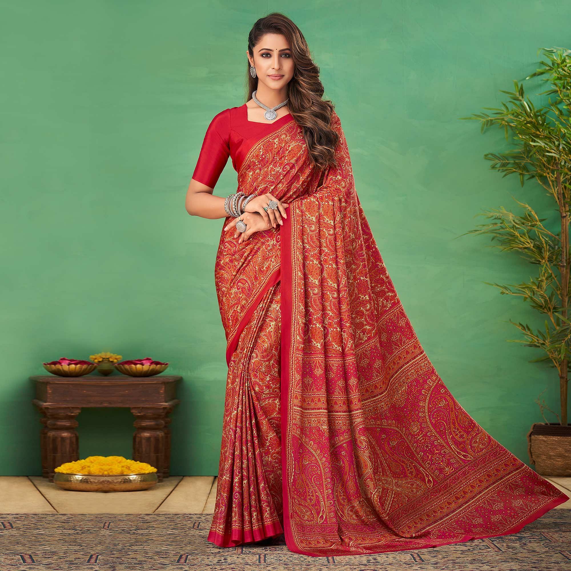 Buy Anand Printed Daily Wear Georgette White, Green, Pink, Yellow Sarees  Online @ Best Price In India | Flipkart.com