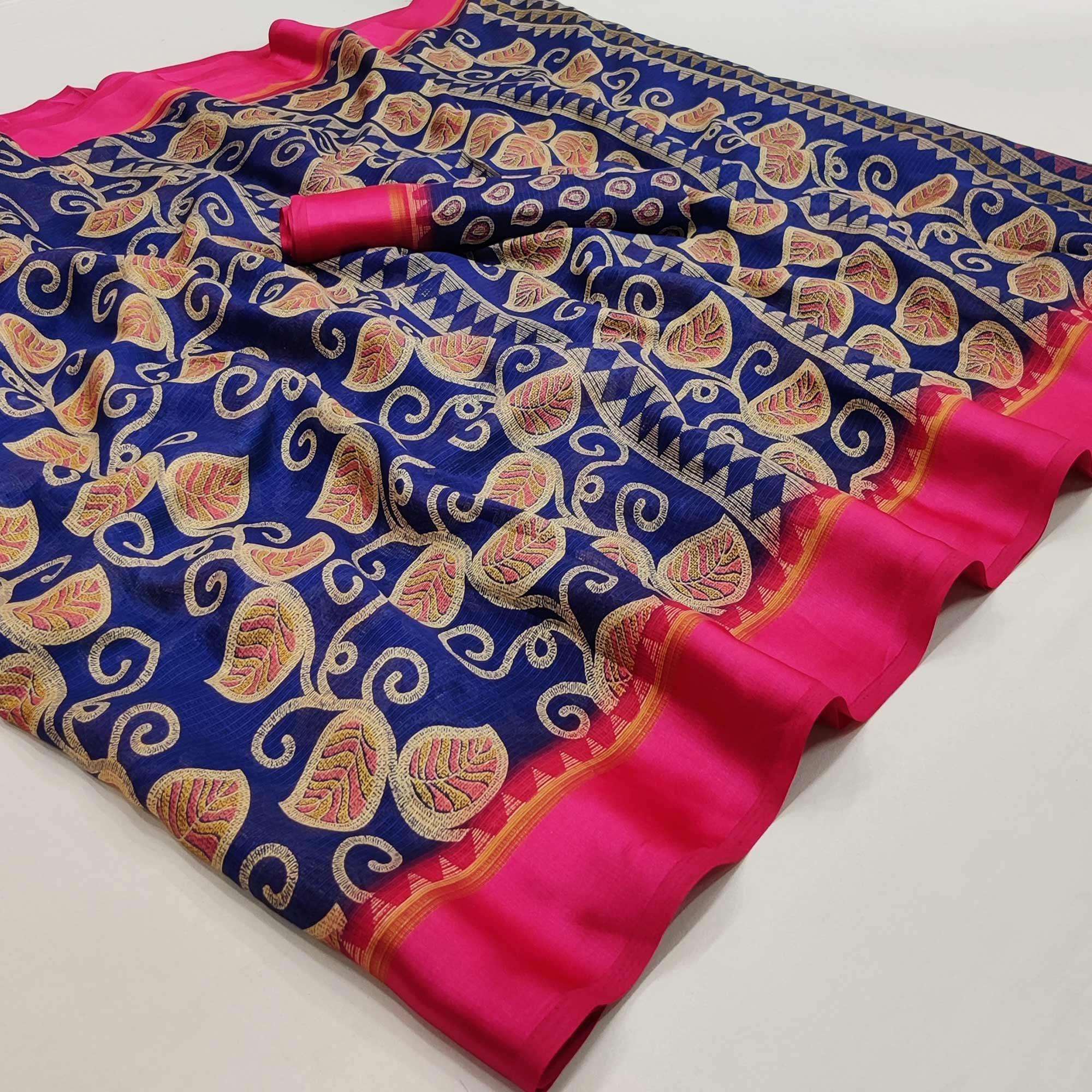 Blue Kota Cotton Saree, Wanderlust Ke Parinde