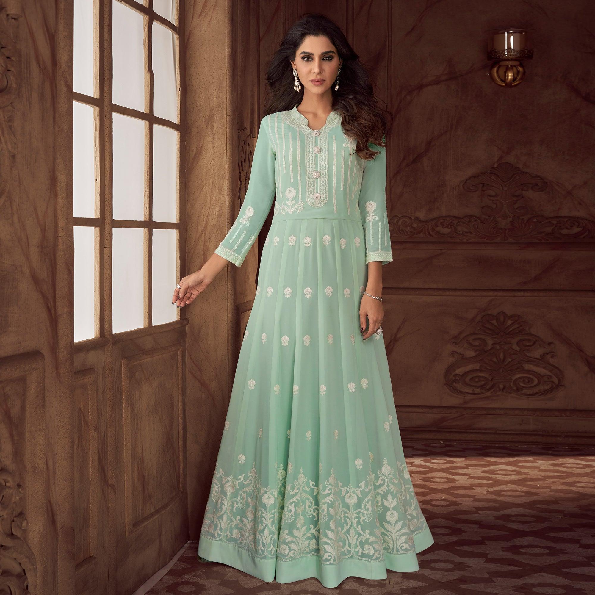 Buy Sea Green Gowns Online at Best Prices