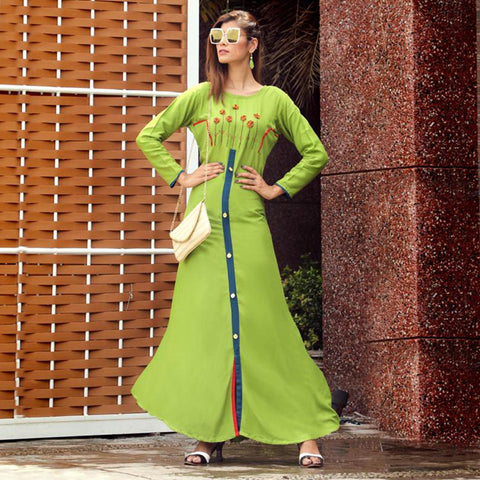 Kurti long angrakha design cotton long kurti inaya