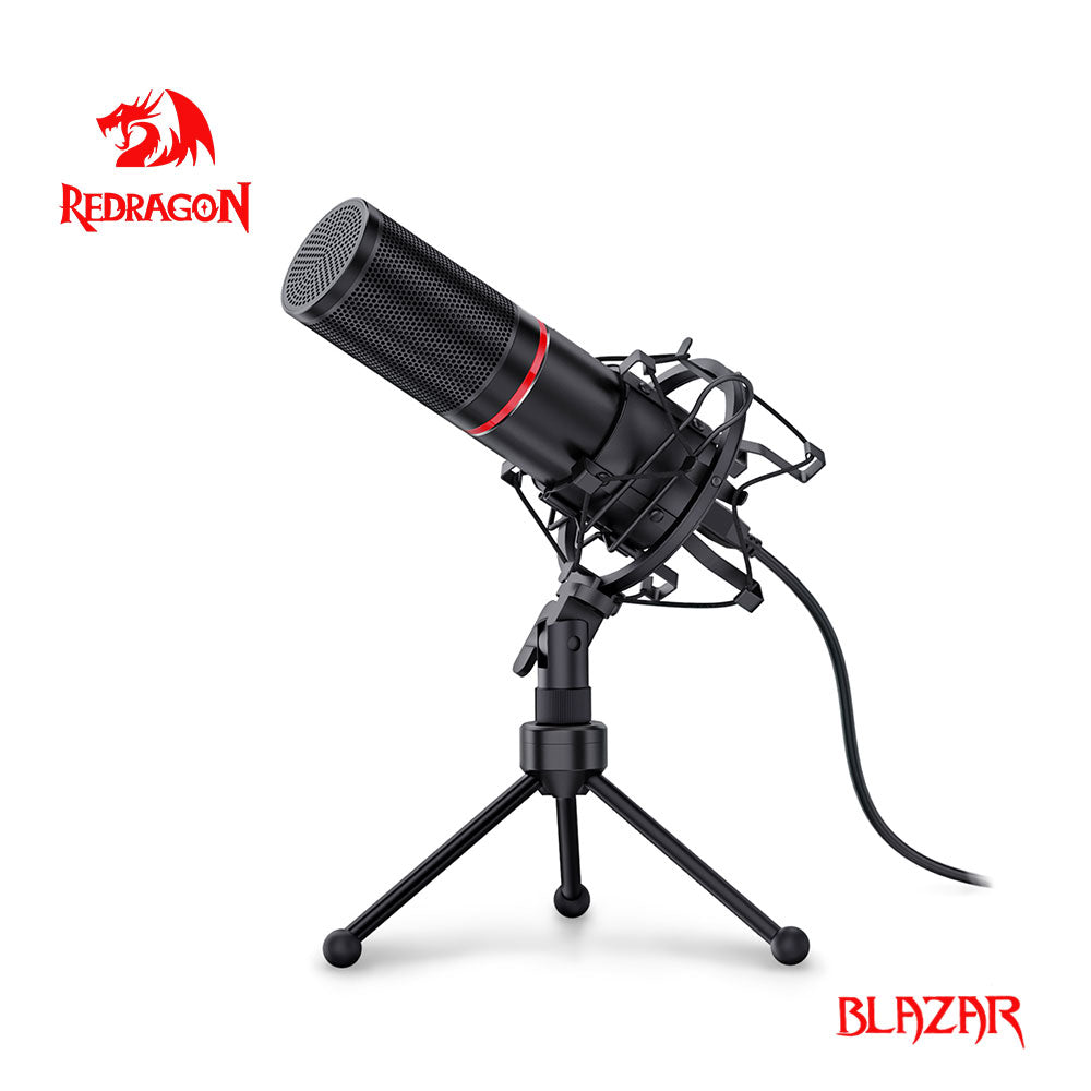 Redragon GM300 Blazar Metal USB Condenser Recording Microphone Tripod