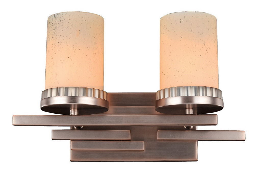 Kalco Lighting 2872BR Brandon Collection Two Light Bath Vanity Wall Sconce in Brushed Bronze Finish