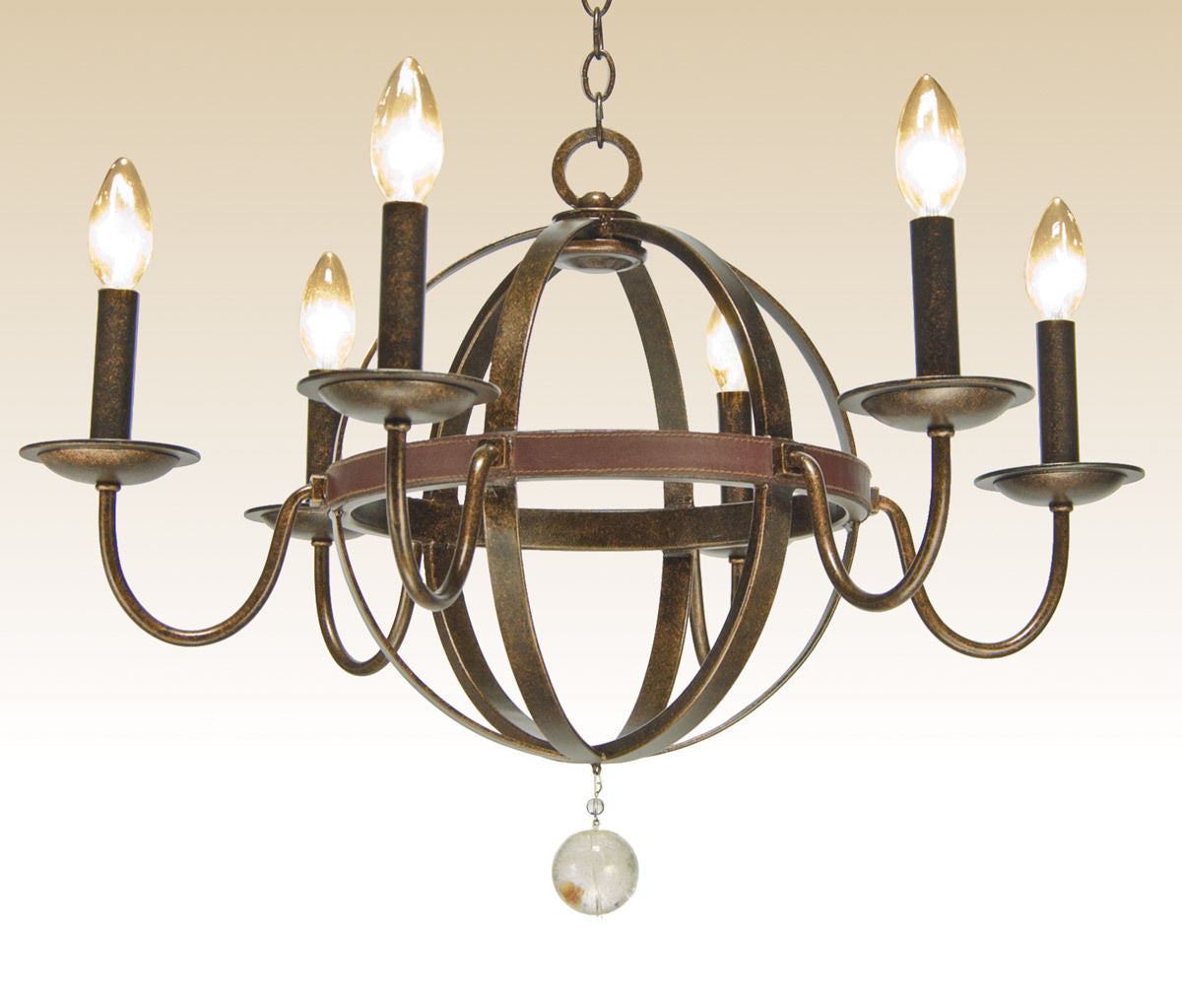 Kalco Lighting 2765CC Devon Collection Six Light Chandelier in Copper Claret Finish