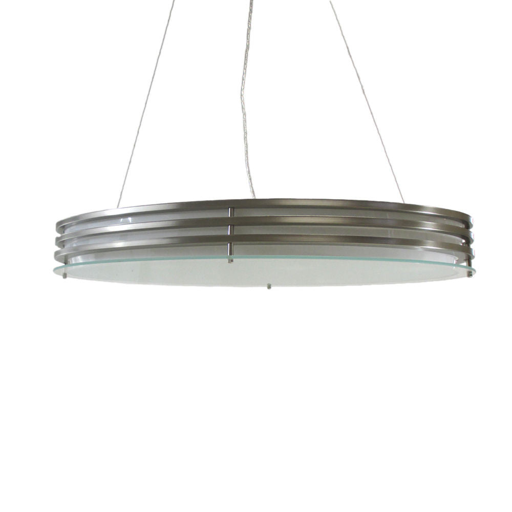 Epiphany Lighting 104758 BN Energy Saving Fluorescent Hanging Pendant Chandelier in Brushed Nickel Finish