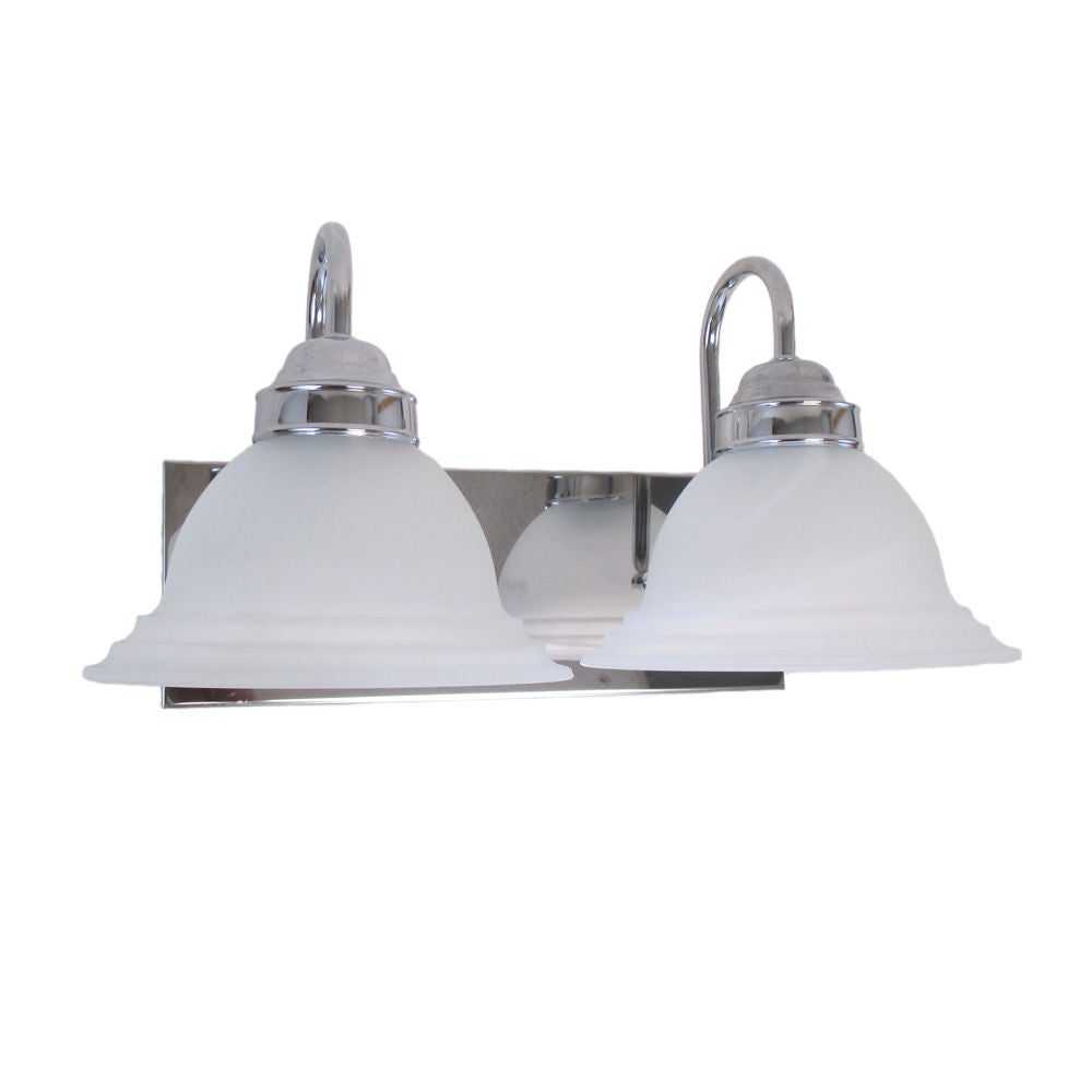 Epiphany Lighting 106080 CH-G030 Two Light Bath Wall Fixture in Polished Chrome Finish and Frosted Bell Glass
