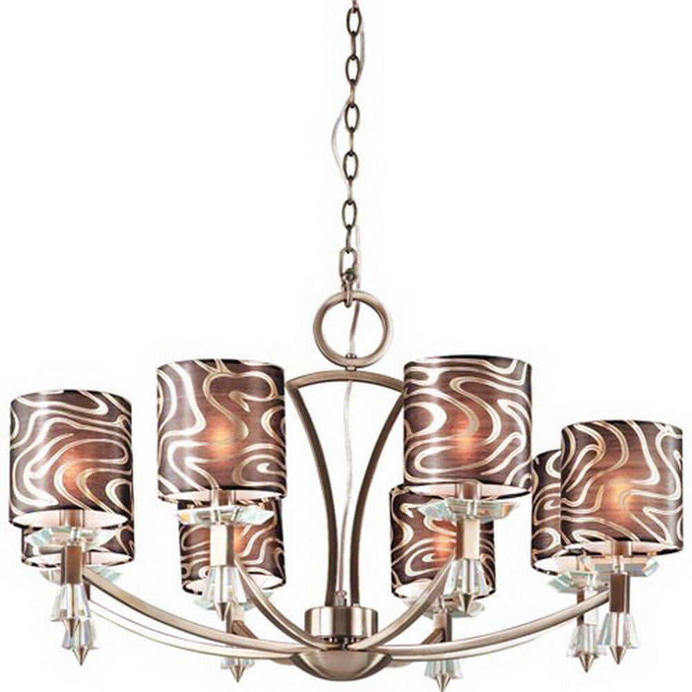 Trans Globe Lighting 70118 AB Eight Light Chandelier in Antique Brass Finish with Crystal Accents