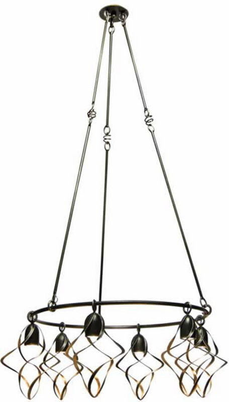 Kalco Lighting 2699 SV Oxford Collection Six Light Hanging Chandelier in Aged Silver Finish